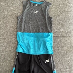 New Balance Charcoal and Aqua Sports Ensemble